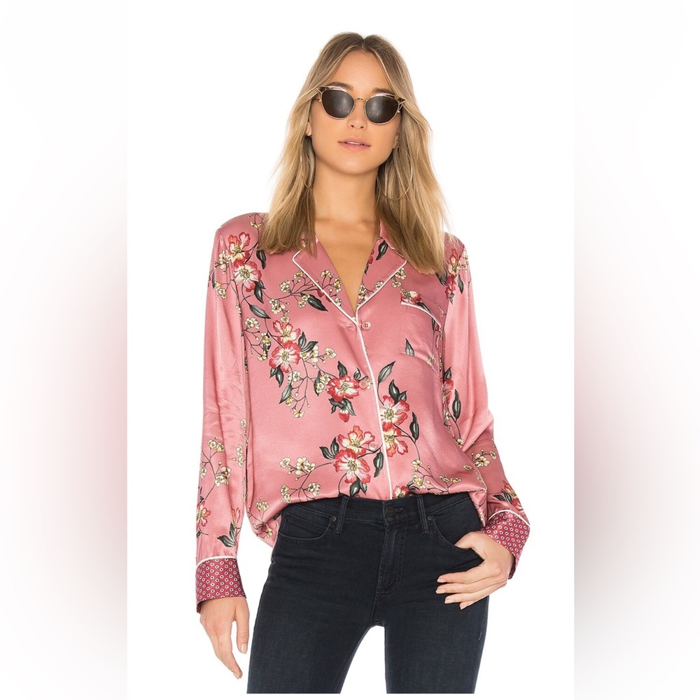 Joie Lillit Jacket Pajama-Style Top XXS in Dusty Rose